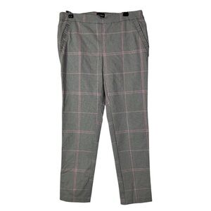 Flirtatious Black & Pink Houndstooth Straight Leg Dress Pants L